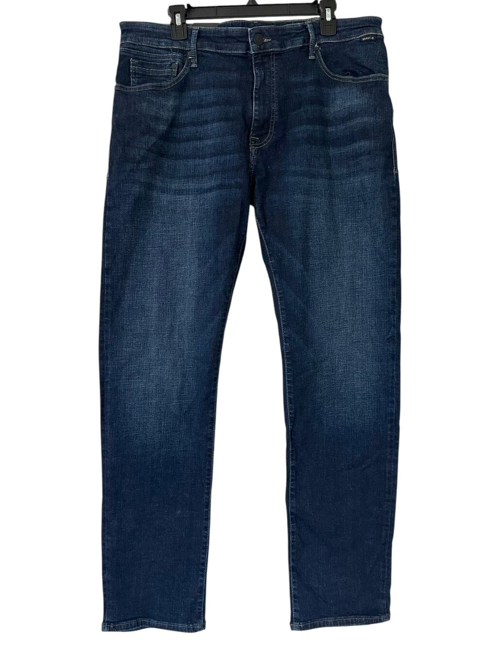 Mavi Zach Straight Leg Jeans Men 38x32 Dark Indigo Organic Move All Blue Denim